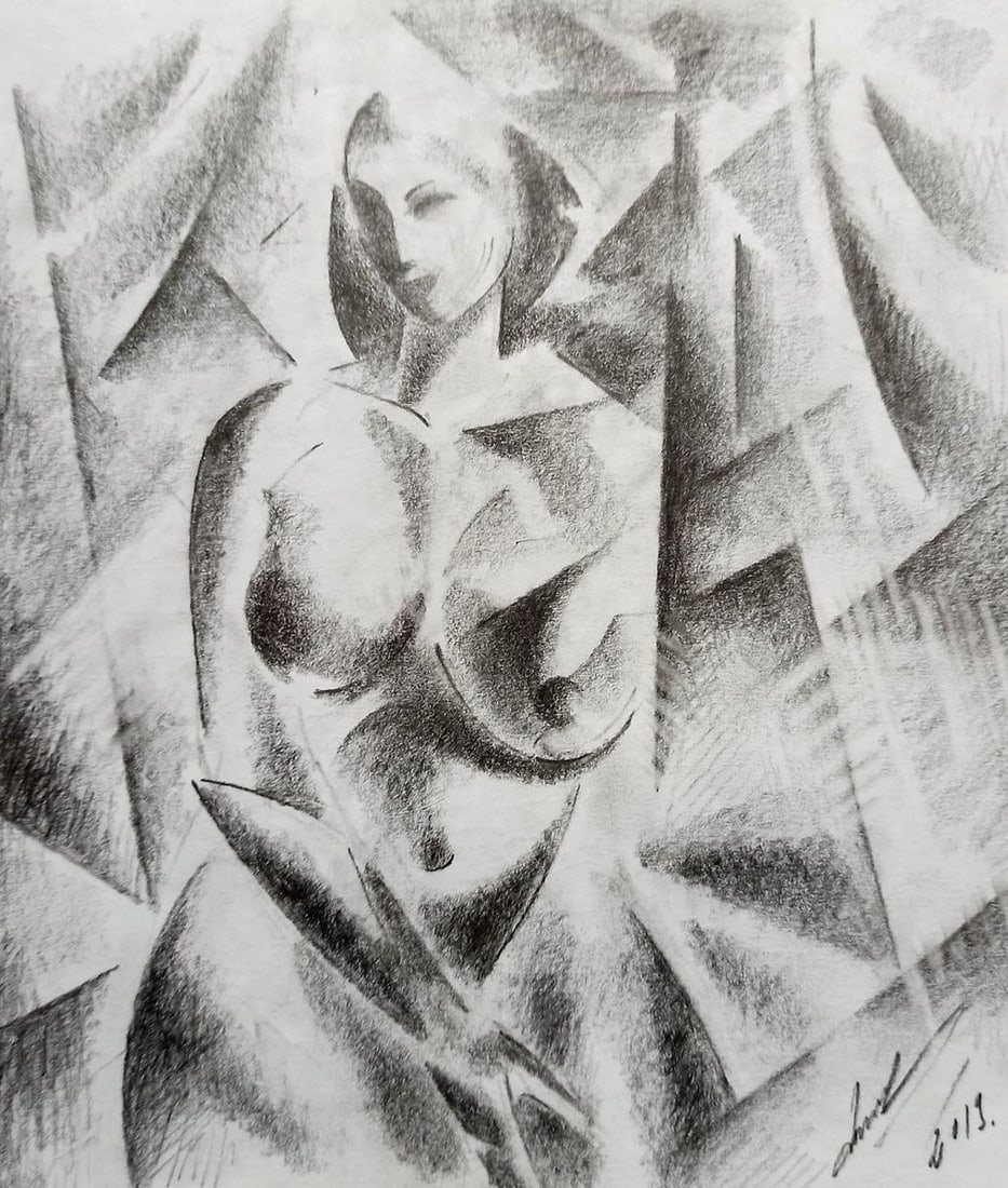 Abstract pencil painting Naked girl Peter Tovpev: Title: Abstract pencil painting Naked girl Peter Tovpev Description: NoDobr 435 *** ABOUT THIS PAINTING *** * TITLE: "Naked girl" * ARTISTS: Peter Tovpev * SIZE: 21x20 cm/'8.26x7.87 inches' * MEDIUM: