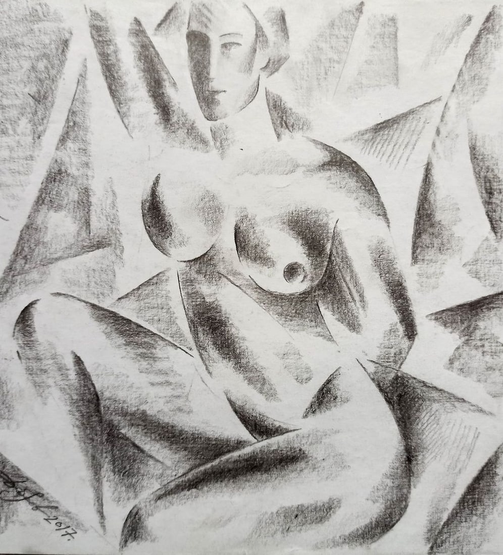 Abstract pencil painting Portrait of a naked girl Peter Tovpev: Title: Abstract pencil painting Portrait of a naked girl Peter Tovpev Description: NoDobr 442 *** ABOUT THIS PAINTING *** * TITLE: "Portrait of a naked girl" * ARTISTS: Peter Tovpev * SIZE: 21x20
