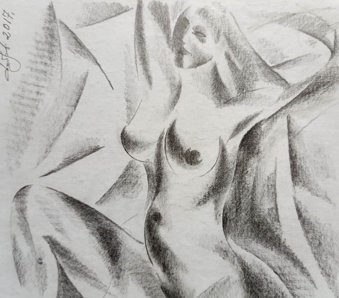 Abstract pencil painting Naked girl Peter Tovpev: Title: Abstract pencil painting Naked girl Peter Tovpev Description: NoDobr 449 *** ABOUT THIS PAINTING *** * TITLE: "Naked girl" * ARTISTS: Peter Tovpev * SIZE: 21x25 cm/'8.26x9.84 inches' * MEDIUM: 