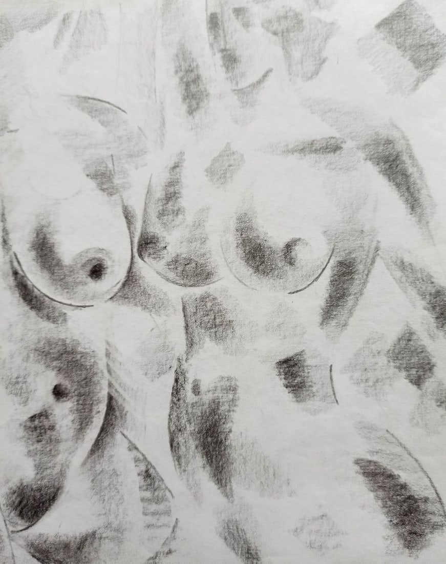 Abstract pencil painting Naked girls Peter Tovpev - 3