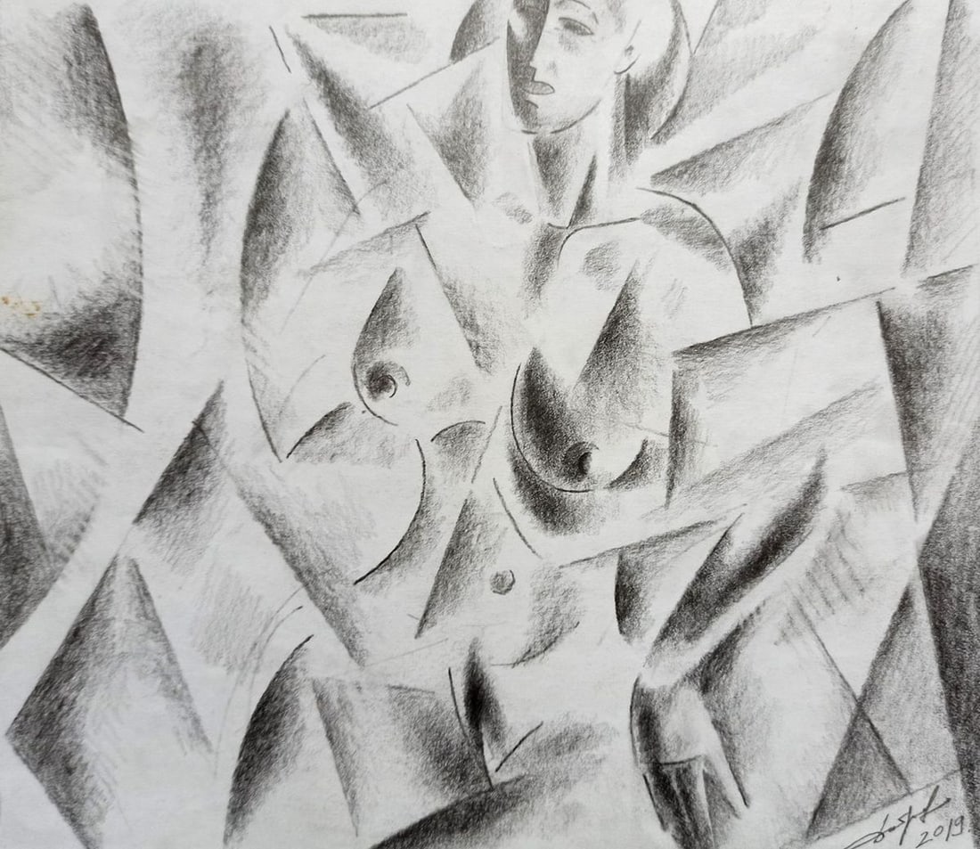 Abstract pencil painting Naked girl Peter Tovpev: Title: Abstract pencil painting Naked girl Peter Tovpev Description: NoDobr 453 *** ABOUT THIS PAINTING *** * TITLE: "Naked girl" * ARTISTS: Peter Tovpev * SIZE: 21x25 cm/'8.26x9.84 inches' * MEDIUM: