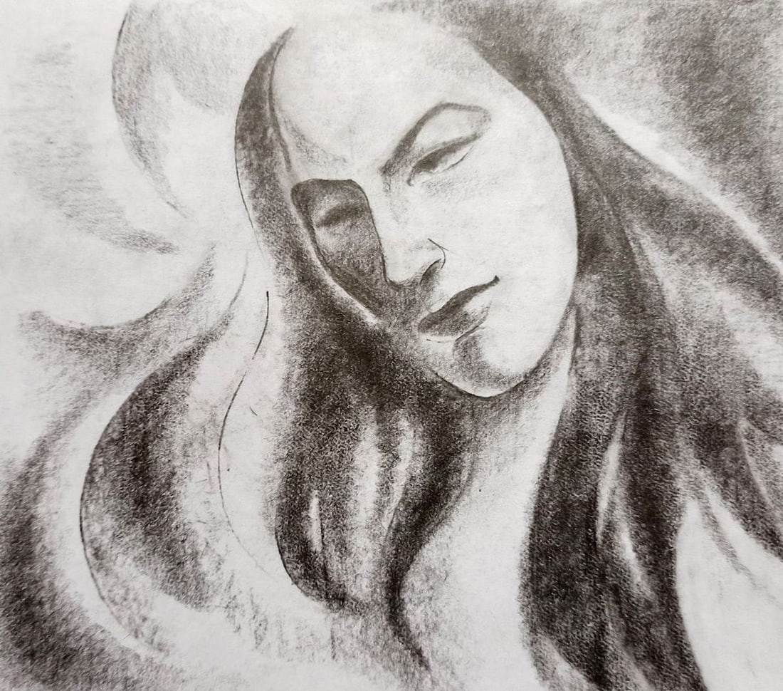 Abstract pencil painting Portrait of a girl Peter Tovpev: Title: Abstract pencil painting Portrait of a girl Peter Tovpev Description: NoDobr 456 *** ABOUT THIS PAINTING *** * TITLE: "Portrait of a girl" * ARTISTS: Peter Tovpev * SIZE: 16x18 cm/'6.29x7.08