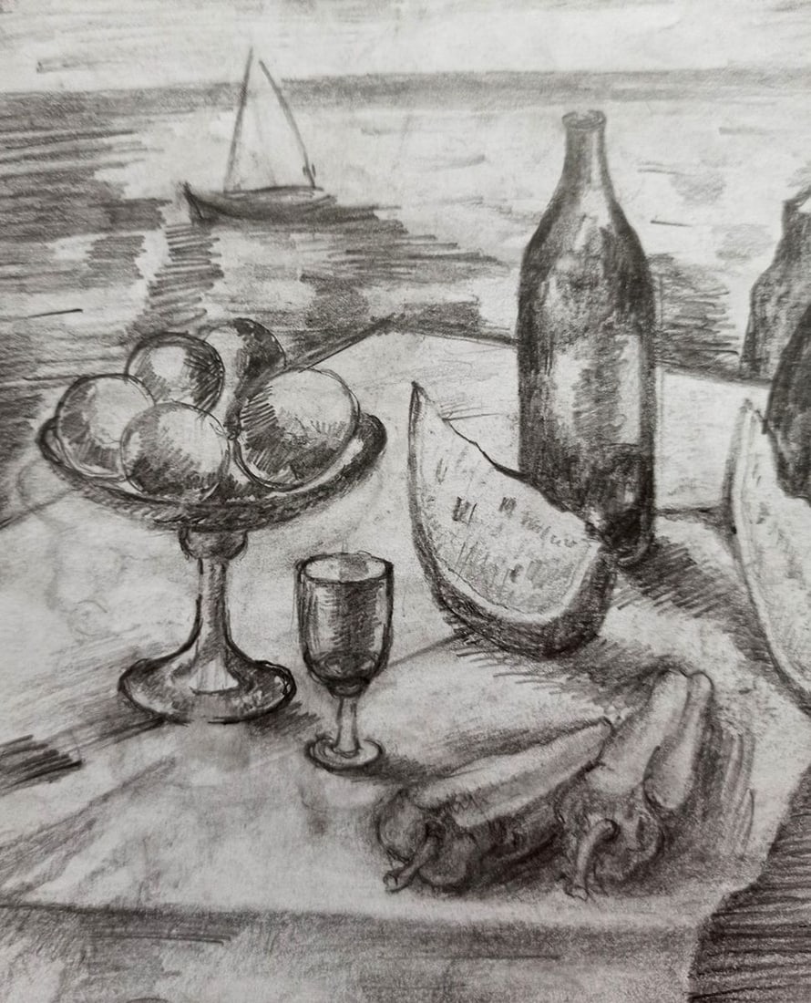 Pencil painting Still life Peter Tovpev - 2