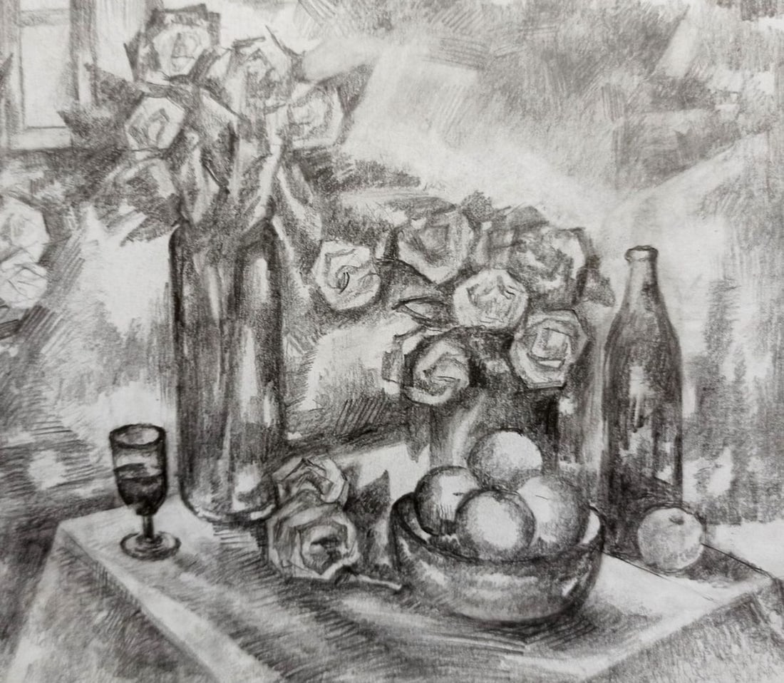 Pencil painting Still life Peter Tovpev - 2