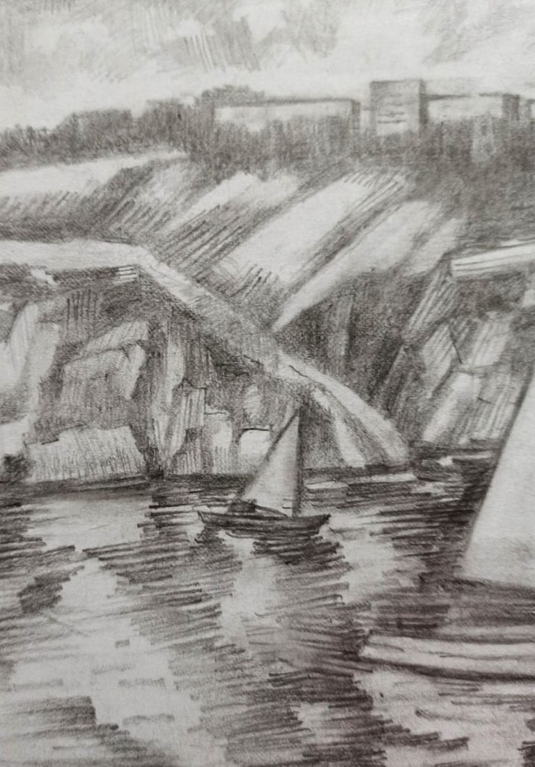 Pencil painting Landscape Peter Tovpev - 2