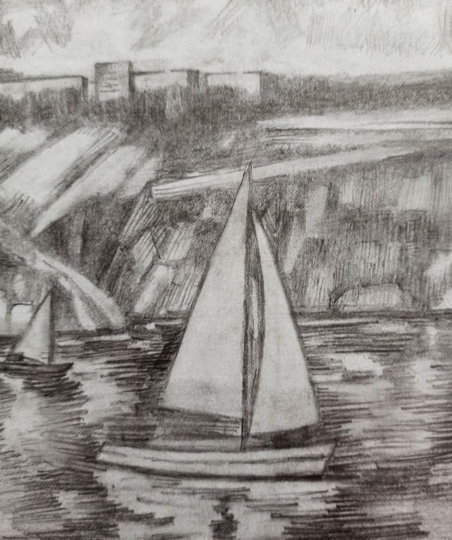 Pencil painting Landscape Peter Tovpev - 3