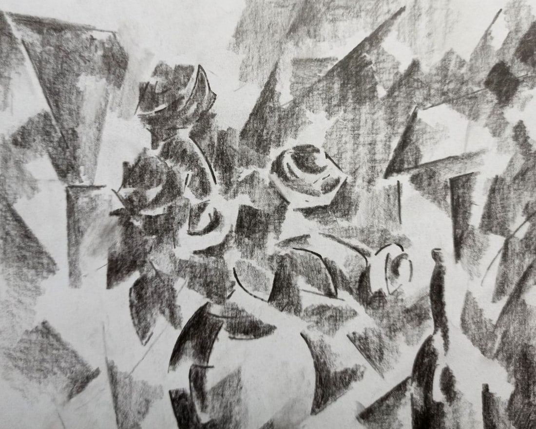 Abstract pencil painting Still life Peter Tovpev - 2