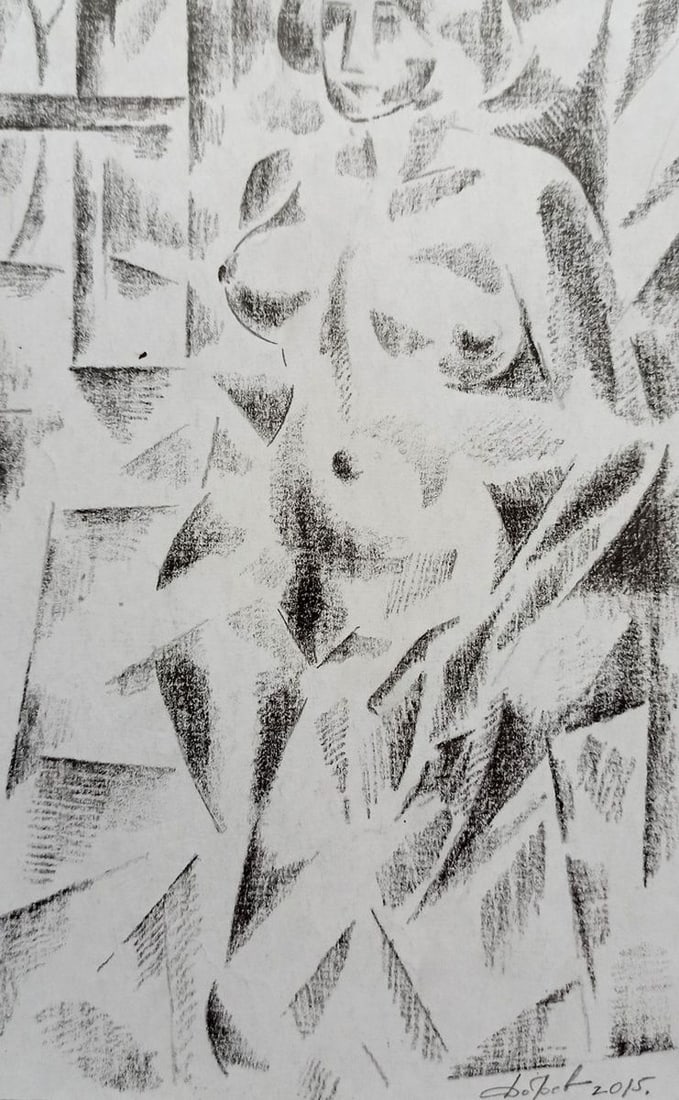 Abstract pencil painting Portrait of a naked girl Peter Tovpev: Title: Abstract pencil painting Portrait of a naked girl Peter Tovpev Description: NoDobr 480 *** ABOUT THIS PAINTING *** * TITLE: "Portrait of a naked girl" * ARTISTS: Peter Tovpev * SIZE: 23x16