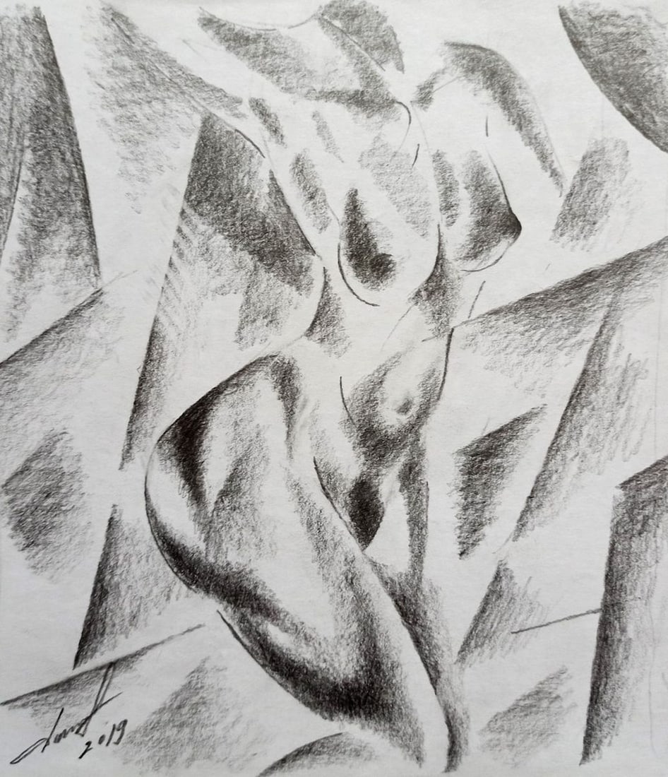 Abstract pencil painting Portrait of a naked girl Peter Tovpev: Title: Abstract pencil painting Portrait of a naked girl Peter Tovpev Description: NoDobr 484 *** ABOUT THIS PAINTING *** * TITLE: "Portrait of a naked girl" * ARTISTS: Peter Tovpev * SIZE: 21x20 cm/'