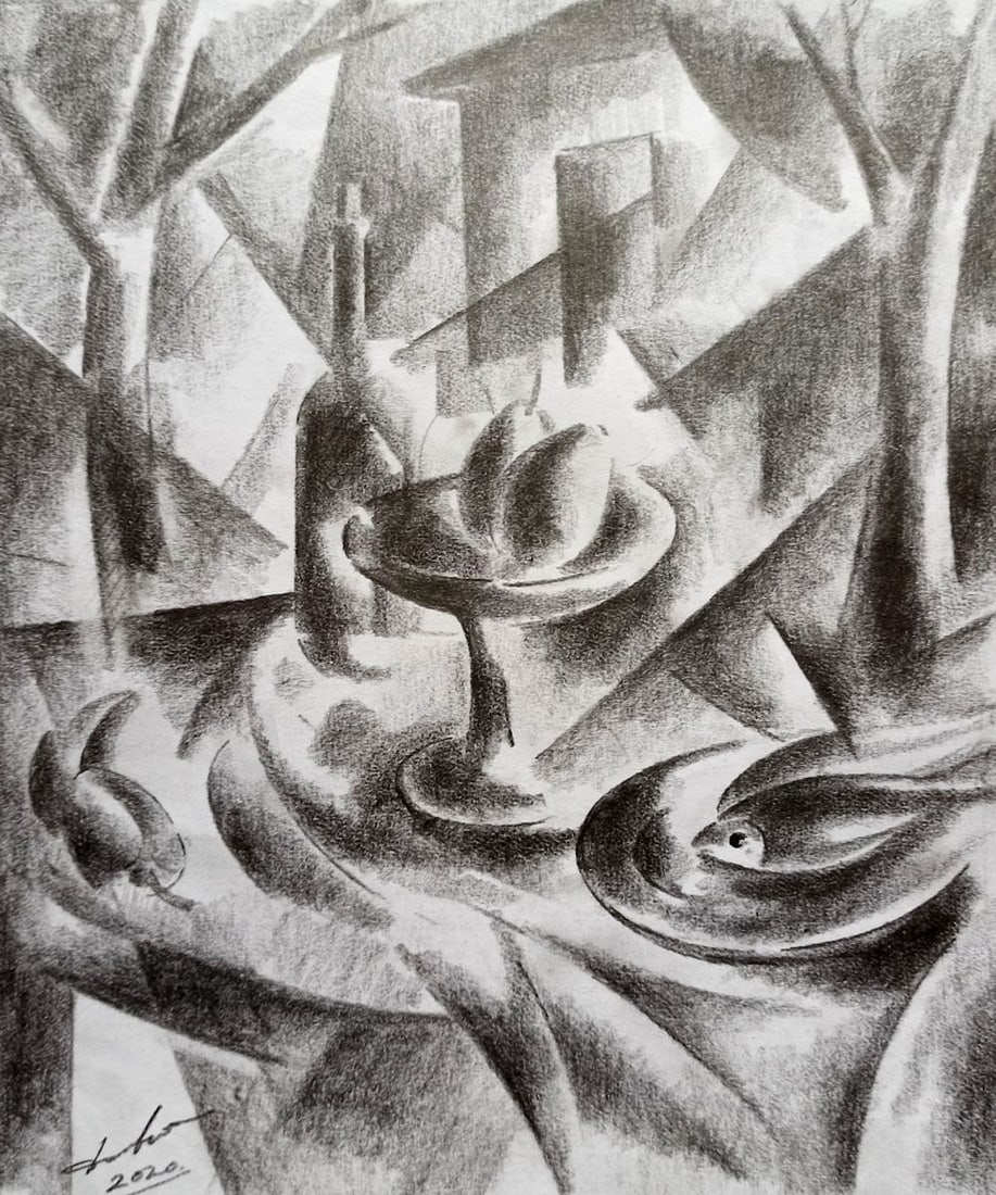 Abstract pencil painting Still life Peter Tovpev: Title: Abstract pencil painting Still life Peter Tovpev Description: NoDobr 485 *** ABOUT THIS PAINTING *** * TITLE: "Still life" * ARTISTS: Peter Tovpev * SIZE: 21x18 cm/'8.26x7.08 inches' * MEDIUM: