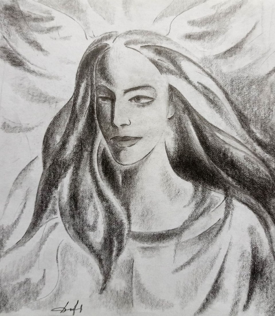 Abstract pencil painting Portrait of a girl Peter Tovpev: Title: Abstract pencil painting Portrait of a girl Peter Tovpev Description: NoDobr 488 *** ABOUT THIS PAINTING *** * TITLE: "Portrait of a girl" * ARTISTS: Peter Tovpev * SIZE: 21x18 cm/'8.26x7.08 in