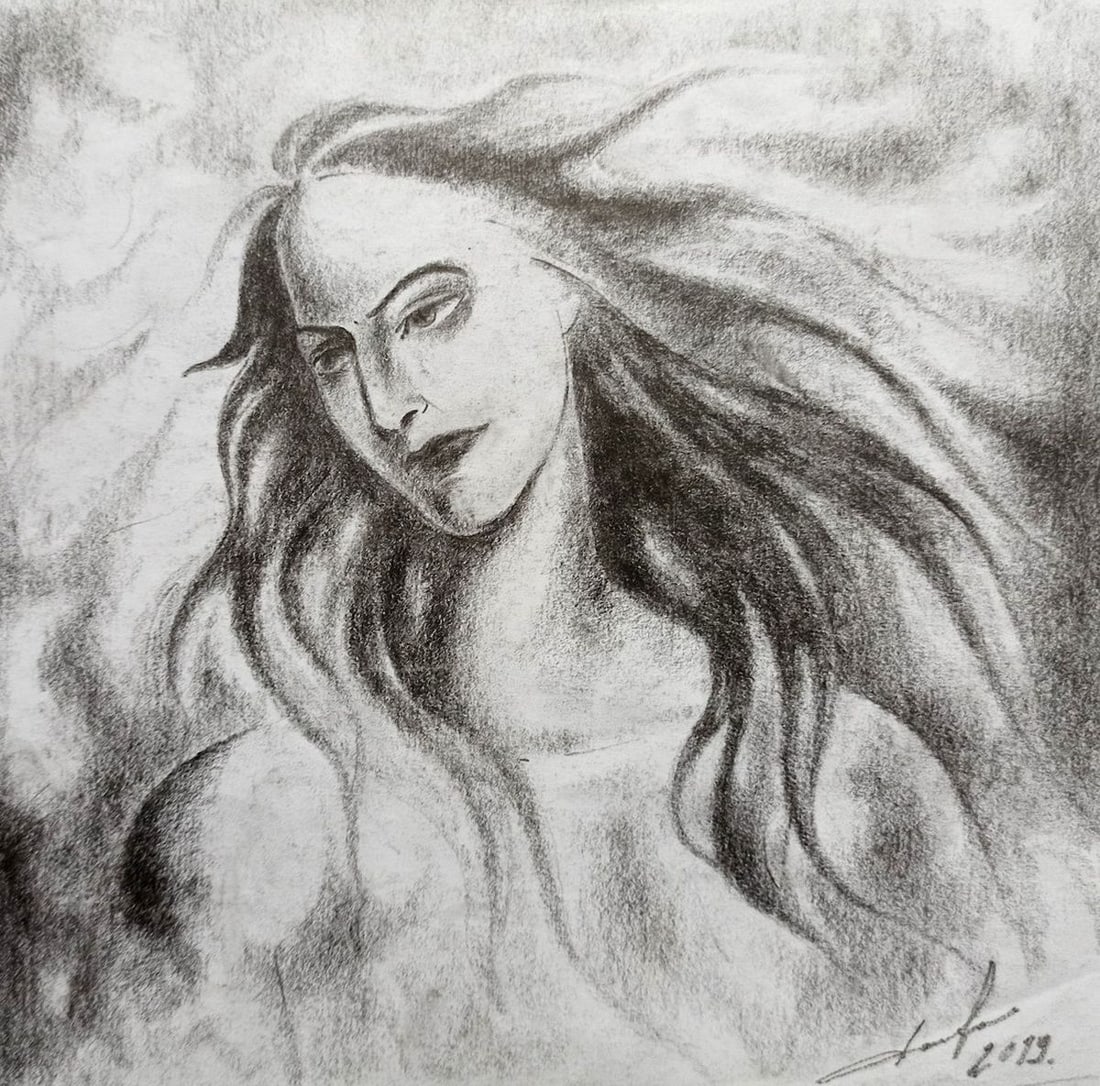 Abstract pencil painting Portrait of a girl Peter Tovpev: Title: Abstract pencil painting Portrait of a girl Peter Tovpev Description: NoDobr 492 *** ABOUT THIS PAINTING *** * TITLE: "Portrait of a girl" * ARTISTS: Peter Tovpev * SIZE: 21x20 cm/'8.26x7.87