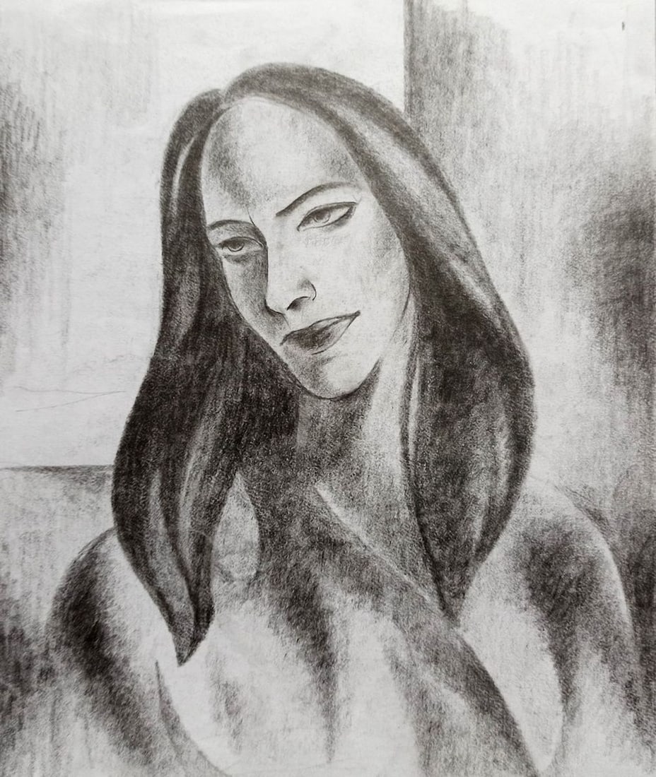Abstract pencil painting Portrait of a girl Peter Tovpev: Title: Abstract pencil painting Portrait of a girl Peter Tovpev Description: NoDobr 493 *** ABOUT THIS PAINTING *** * TITLE: "Portrait of a girl" * ARTISTS: Peter Tovpev * SIZE: 21x18 cm/'8.26x7.08