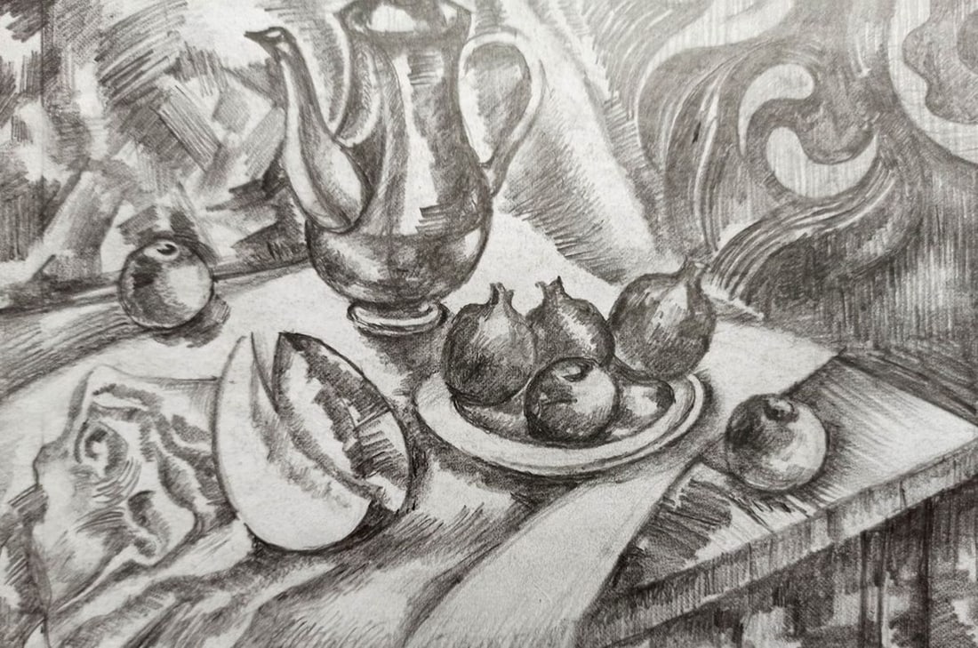 Abstract pencil painting Still life Peter Tovpev - 3
