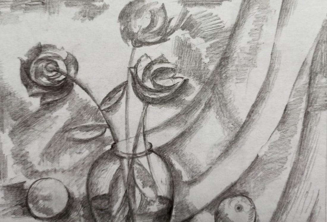Abstract pencil painting Still life Peter Tovpev - 2