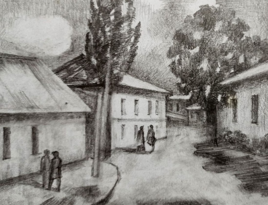 Pencil painting City streets Peter Tovpev: Title: Pencil painting City streets Peter Tovpev Description: NoDobr 519 *** ABOUT THIS PAINTING *** * TITLE: "City streets" * ARTISTS: Peter Tovpev * SIZE: 12x15 cm/'4.72x5.90 inches' * MEDIUM: penci