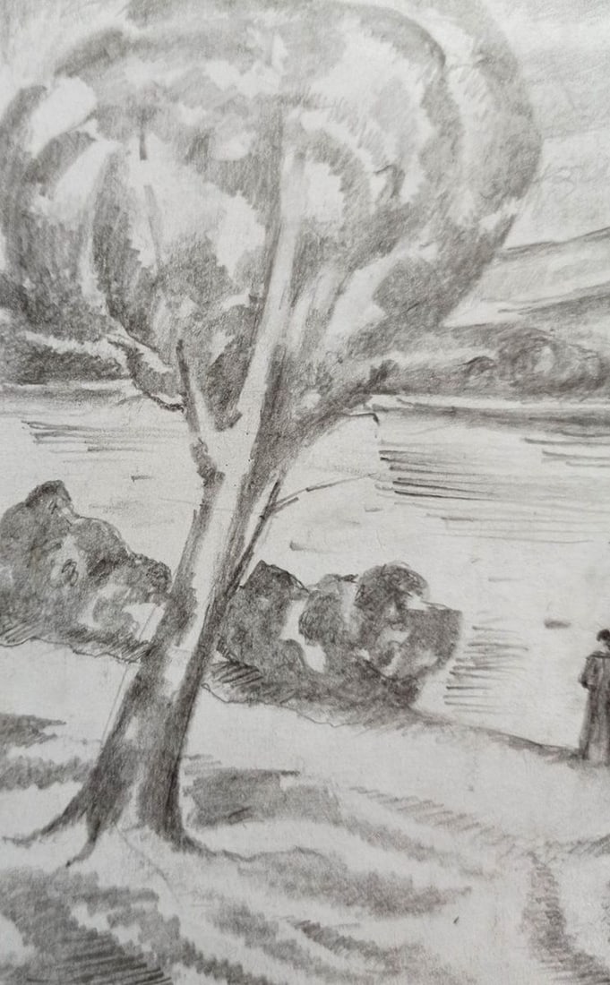 Pencil painting Summer landscape Peter Tovpev - 2