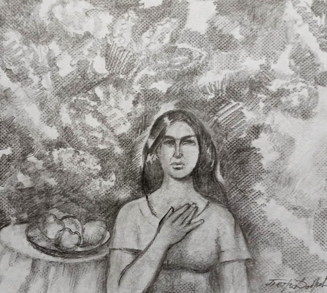 Pencil painting Portrait of a girl Peter Tovpev: Title: Pencil painting Portrait of a girl Peter Tovpev Description: NoDobr 531 *** ABOUT THIS PAINTING *** * TITLE: "Portrait of a girl" * ARTISTS: Peter Tovpev * SIZE: 16x20 cm/'6.29x7.87 inches' * M