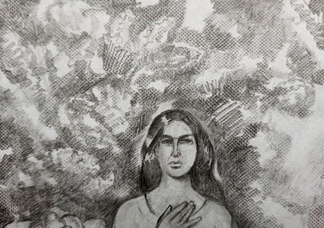 Pencil painting Portrait of a girl Peter Tovpev - 2
