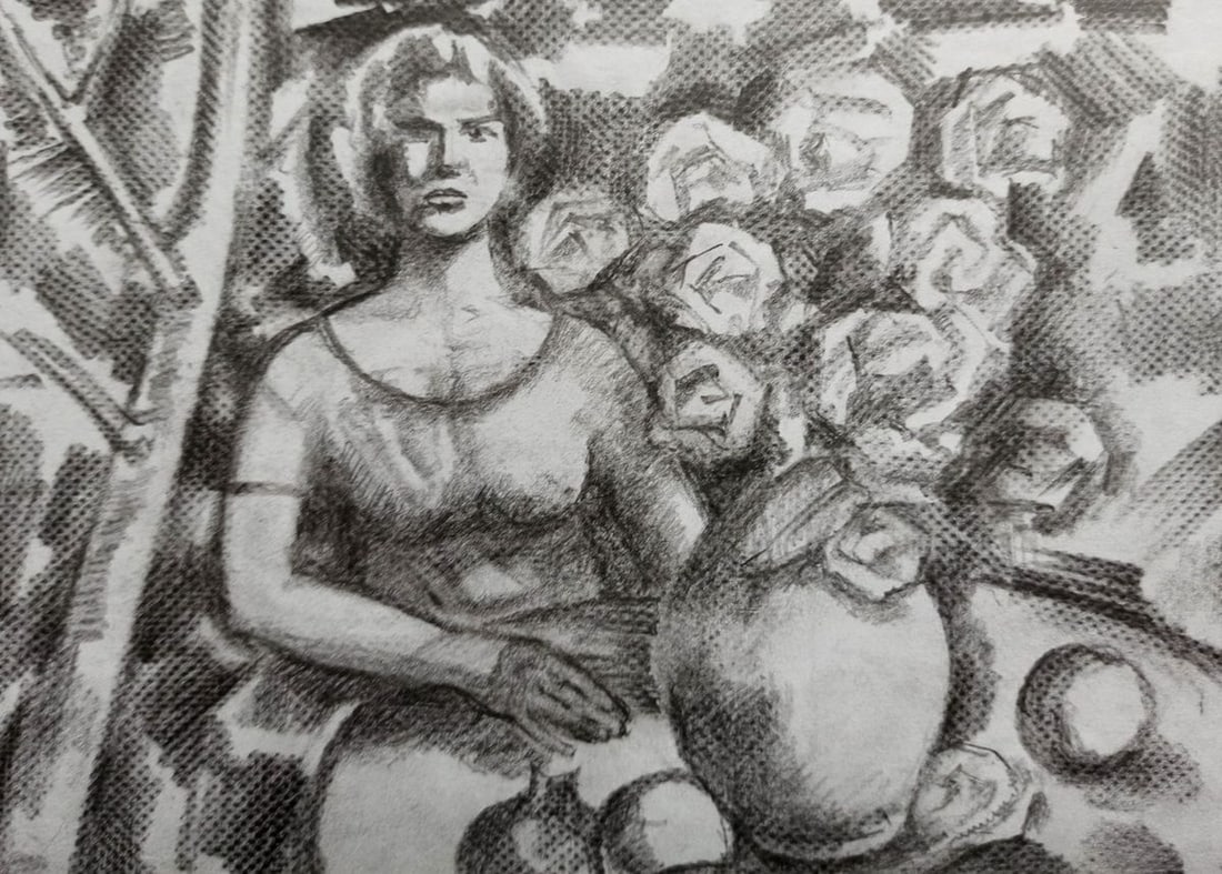 Pencil painting Portrait of a girl Peter Tovpev - 2