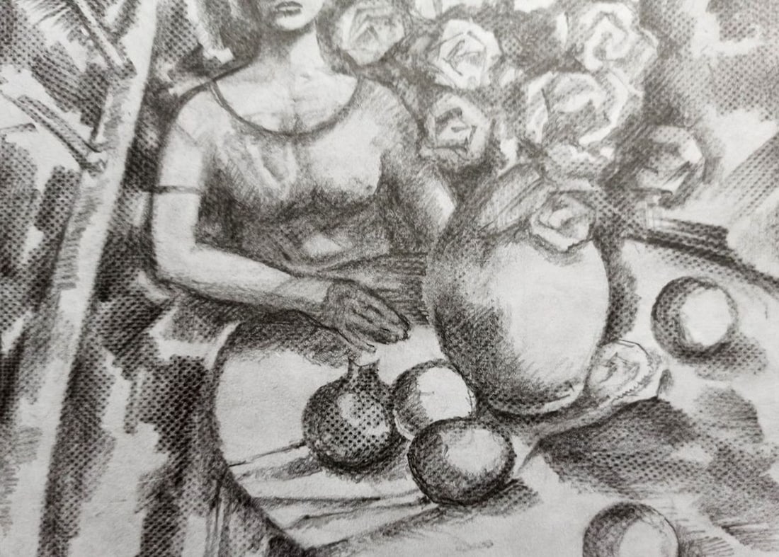Pencil painting Portrait of a girl Peter Tovpev - 3