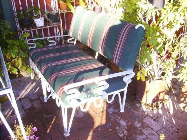Restored Rare 14 Piece M√©andre Outdoor Patio Set by Walter Lamb for Pacific Iron - 4