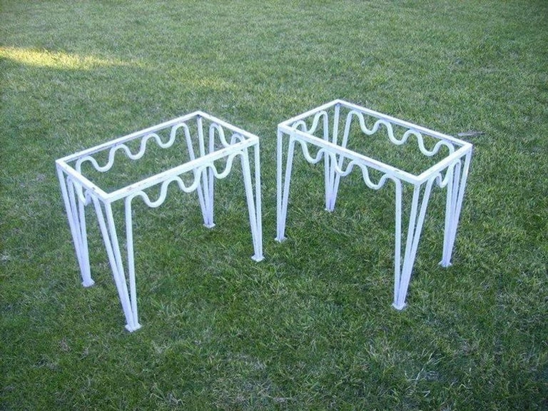 Restored Rare 14 Piece M√©andre Outdoor Patio Set by Walter Lamb for Pacific Iron - 5