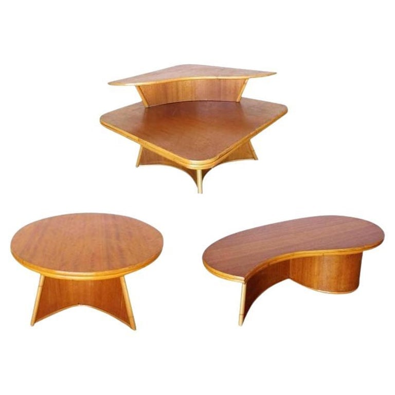 Restored Rattan Living Room Table Set by Herbert & Shirley Ritts - 2