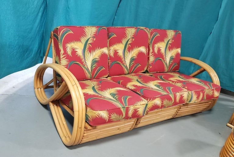 Restored Rattan 3/4 Pretzel Arm 3 Piece Living Room Set - 3