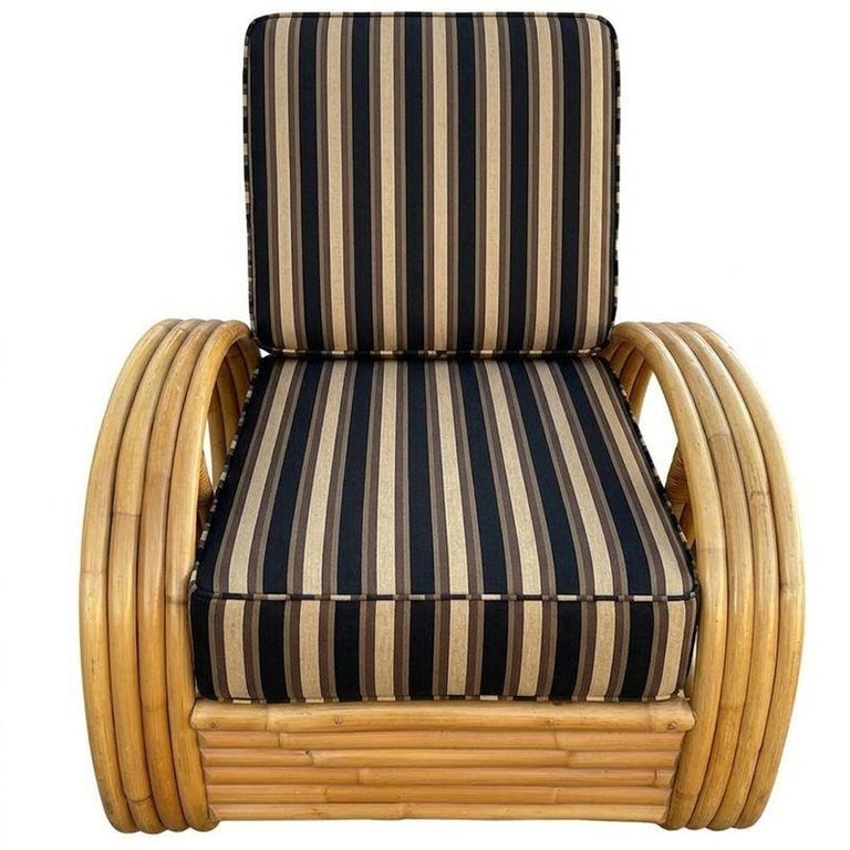 Restored MCM 3/4 Pretzel Rattan Sectional Sofa & Recliner Chair Living Room Set - 9