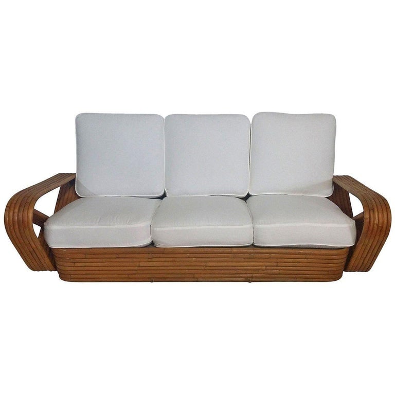 Restored 1930s Six-Strand Square Pretzel Sofa in the Manner of Paul Frankl - 3