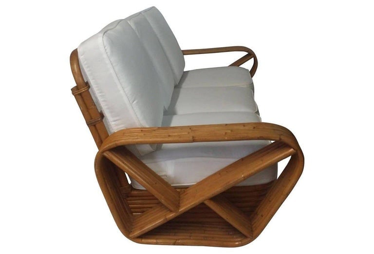 Restored 1930s Six-Strand Square Pretzel Sofa in the Manner of Paul Frankl - 4
