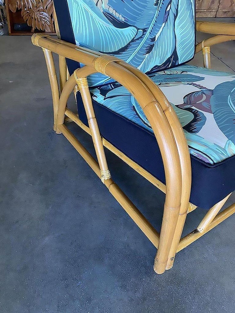 Restored "40s Transition" 2-Strand Adjustable Back Rattan Lounge Chair, Pair - 8