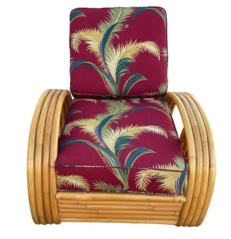 Restored Rattan 3/4 Pretzel Arm 4 Piece Sofa Lounge Living Room Set - 7
