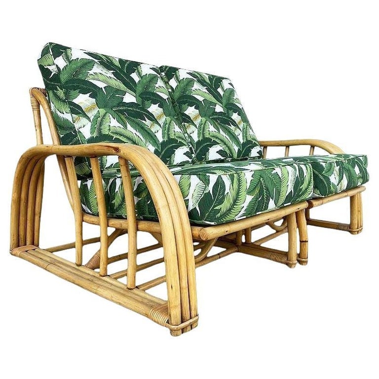 Restored Rattan 3-Strand Sectional Settee Sofa by Paul Laszlo for Ficks Reed (1 of 13)