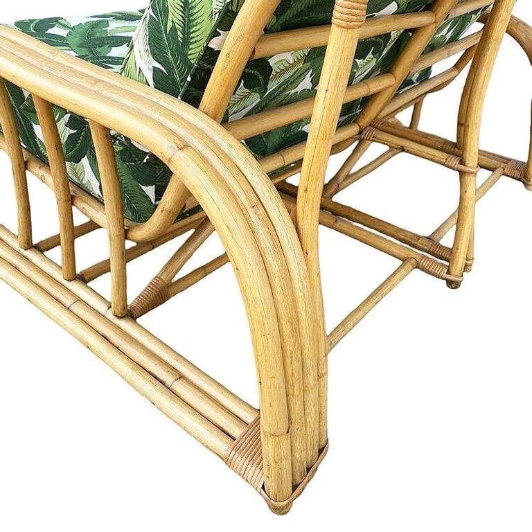 Restored Rattan 3-Strand Sectional Settee Sofa by Paul Laszlo for Ficks Reed - 7