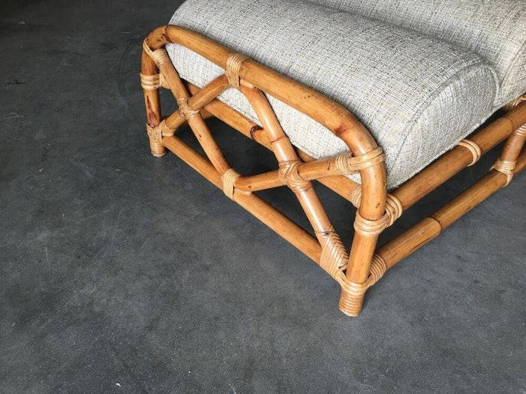 Restored Two-Strand "1940s Transition" Rattan Chaise Lounge - 8