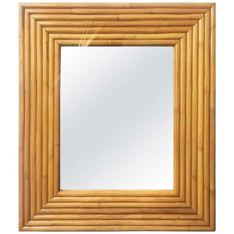Restored 1948 Seven-Strand Rattan Mirror by Tropical Sun Rattan Co, 3 Available - 3
