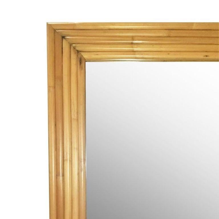 Restored 1948 Seven-Strand Rattan Mirror by Tropical Sun Rattan Co, 3 Available - 5