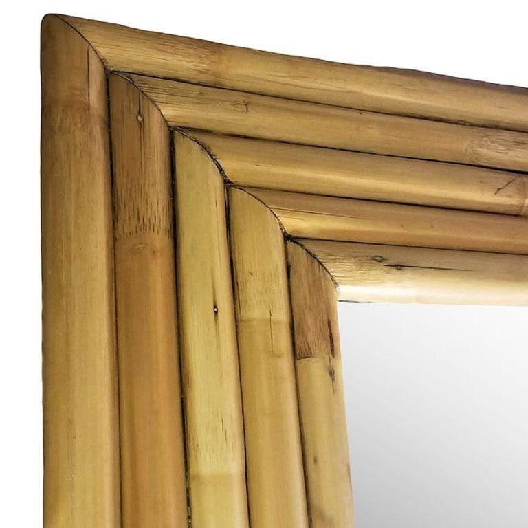 Restored 1948 Seven-Strand Rattan Mirror by Tropical Sun Rattan Co, 3 Available - 6