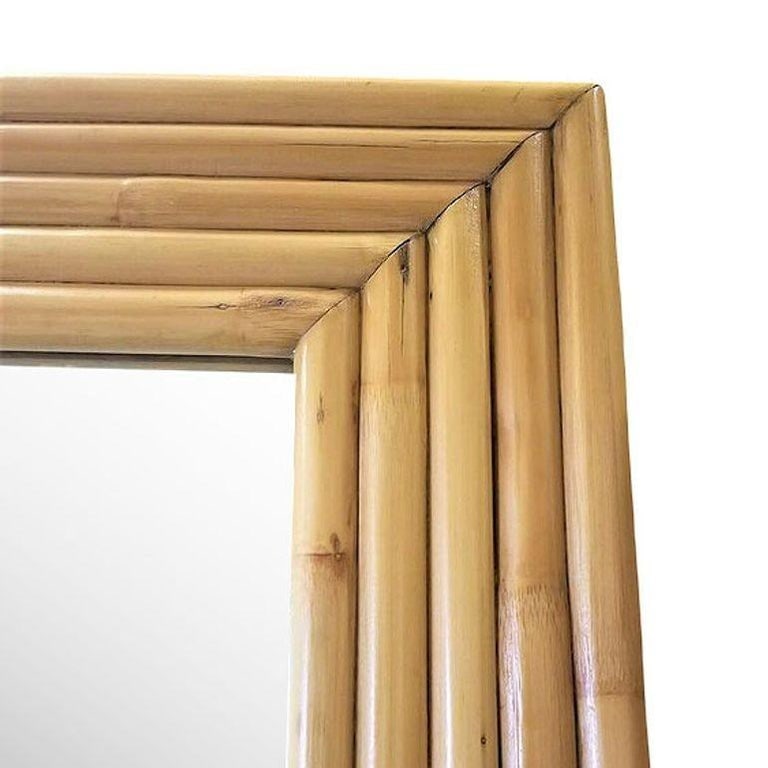 Restored 1948 Seven-Strand Rattan Mirror by Tropical Sun Rattan Co, 3 Available - 7