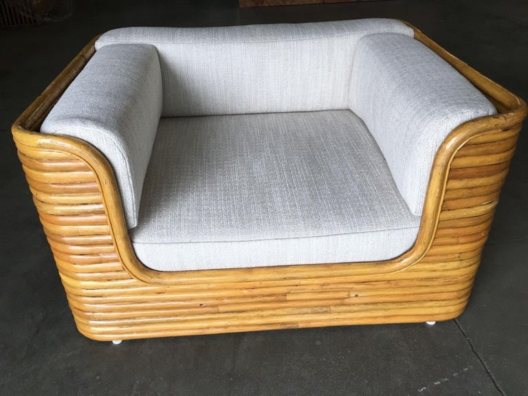 Restored Rare Full Stacked Rattan Lowboy Lounge Chair - 4