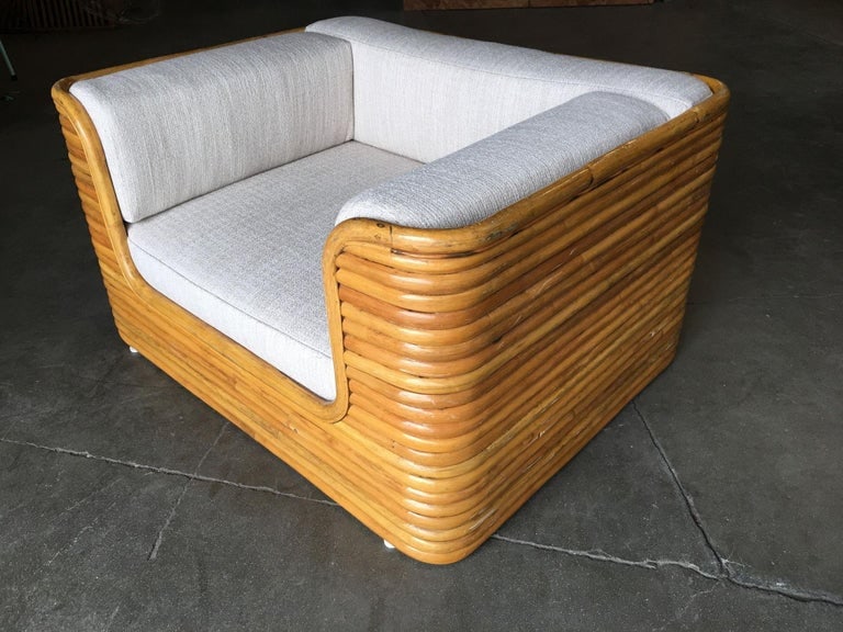Restored Rare Full Stacked Rattan Lowboy Lounge Chair - 5