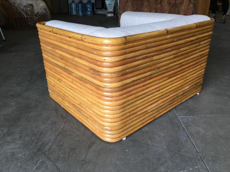 Restored Rare Full Stacked Rattan Lowboy Lounge Chair - 8