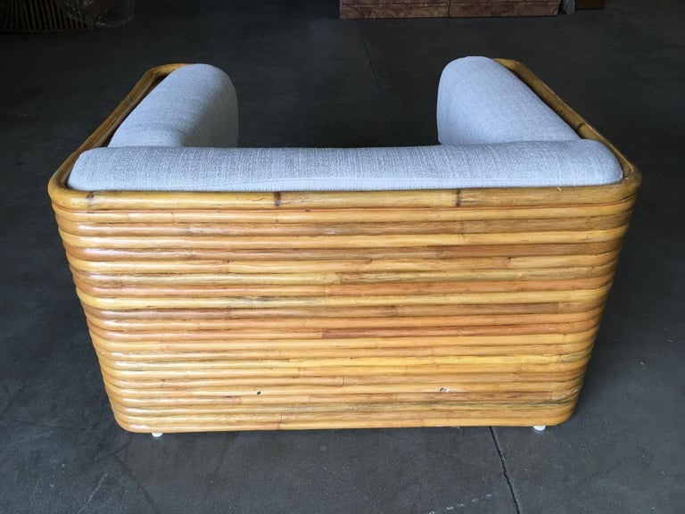 Restored Rare Full Stacked Rattan Lowboy Lounge Chair - 9