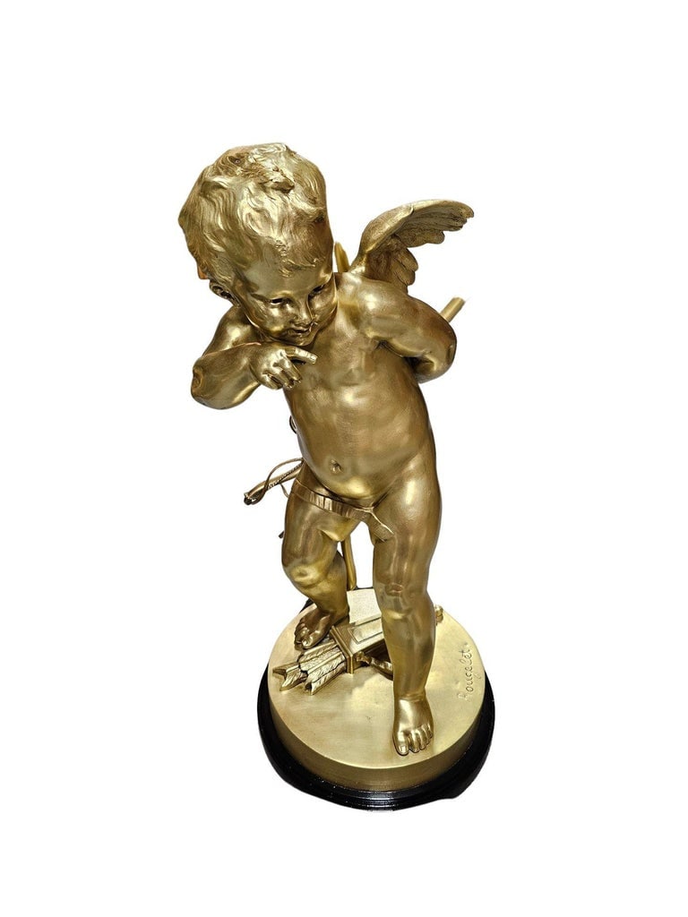 Restored Cherub Sculpture "Le Petit Malin" by Benoit Rougelet Converted Lamp - 5