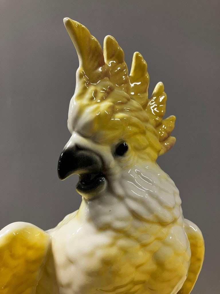 California Pottery Ceramic Tropical Cockatoo Bud Vase Statue - 11
