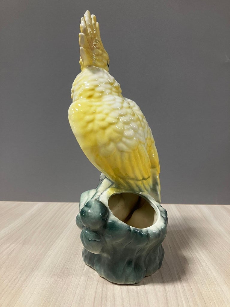 California Pottery Ceramic Tropical Cockatoo Bud Vase Statue - 7