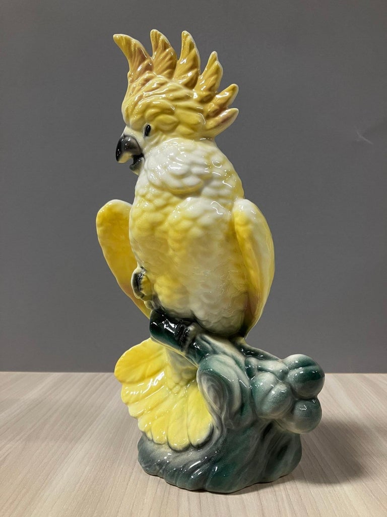 California Pottery Ceramic Tropical Cockatoo Bud Vase Statue - 8