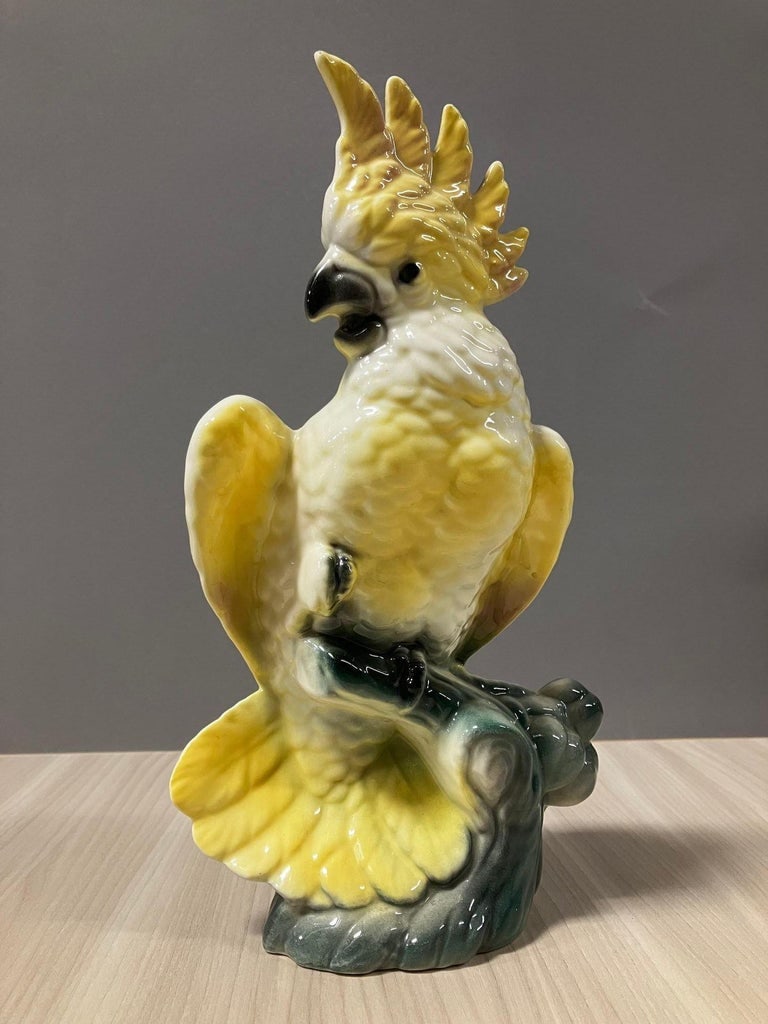 California Pottery Ceramic Tropical Cockatoo Bud Vase Statue - 9